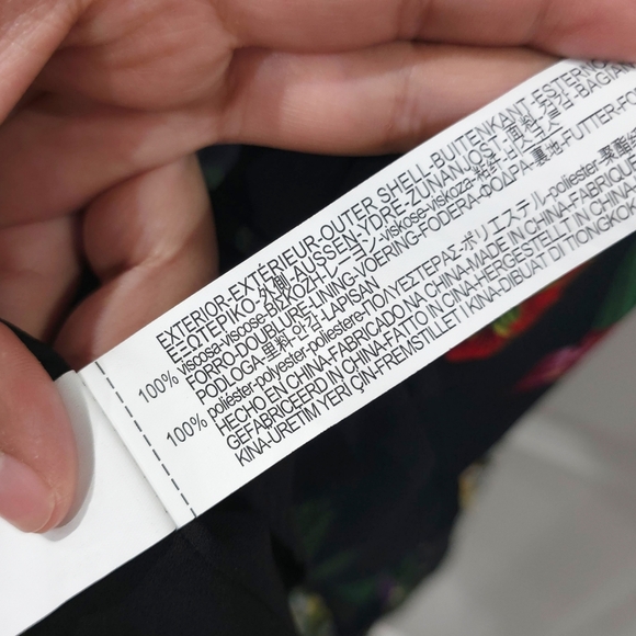 ZARA Black With Colorful Florals True Wrap Dress, Lightweight, Size Medium - Picture 9 of 16